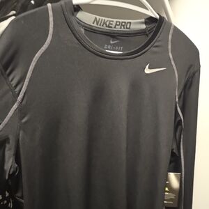 NWT- Nike Pro Black Dri-Fit Long Sleeve Top